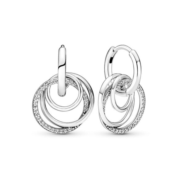 Elegant Silver Hoop Earrings - Picture 1 of 3